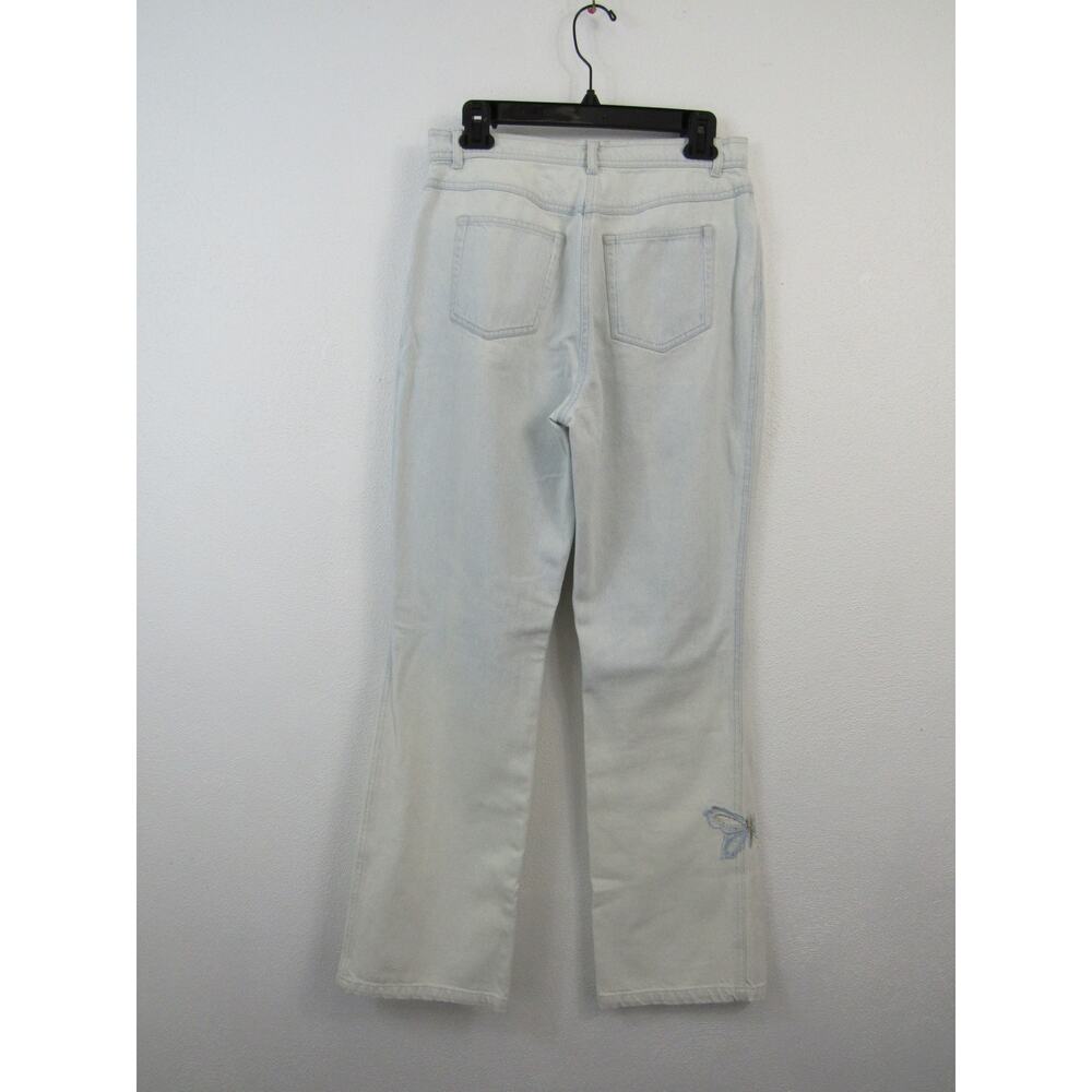 Together Size 10 Light Wash Denim Jeans Embroidered Butterflies Straight Leg - Picture 7 of 7